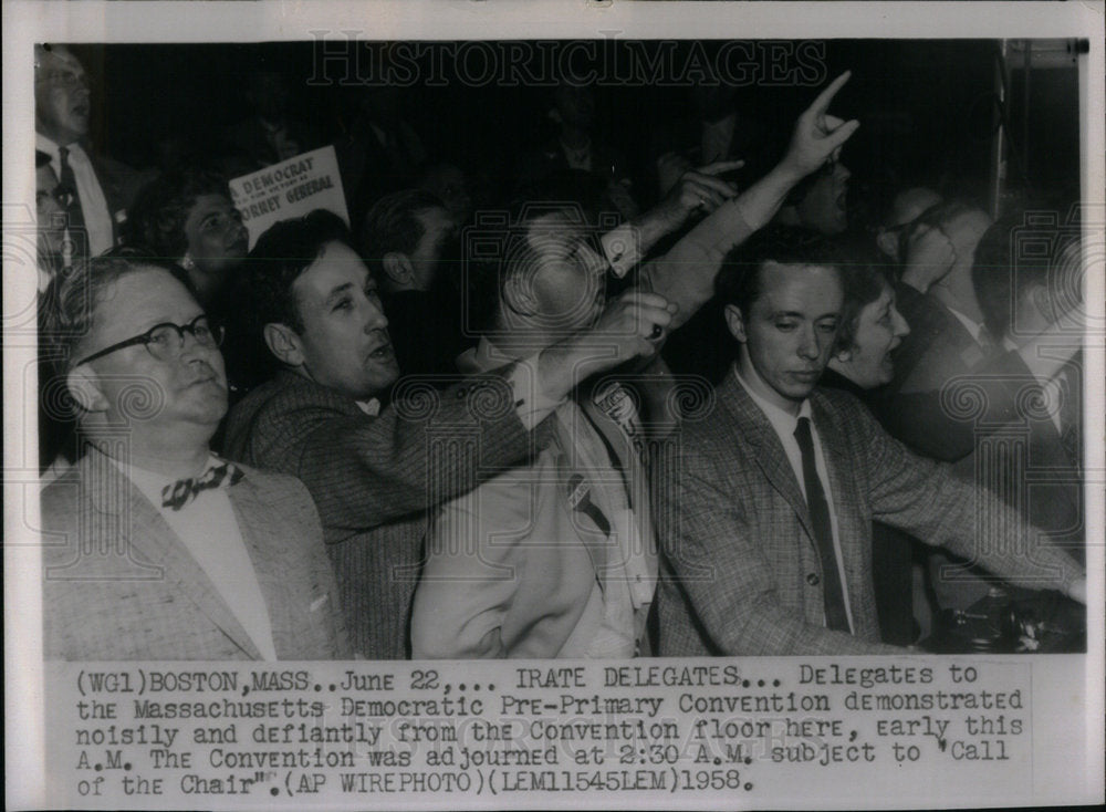 1958 Convention Floor Massachusett Democrat - Historic Images