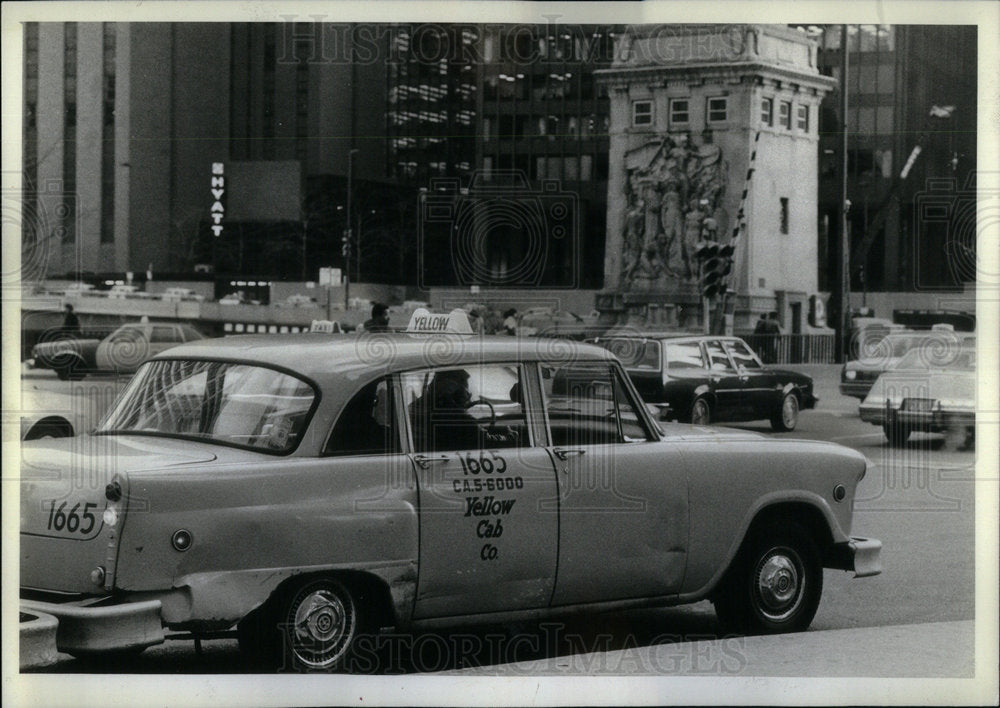 1981 Yello taxi cab driver shared ride CH - Historic Images