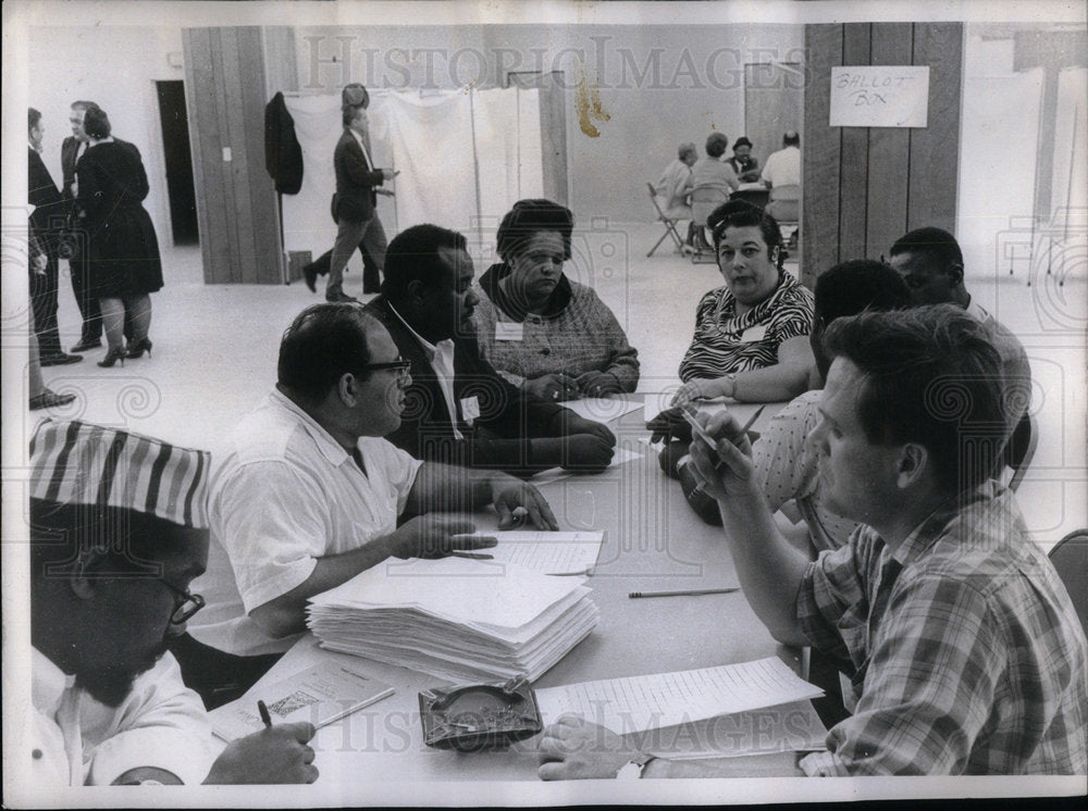 1967 Counting Ballots in Cab Drivers - Historic Images