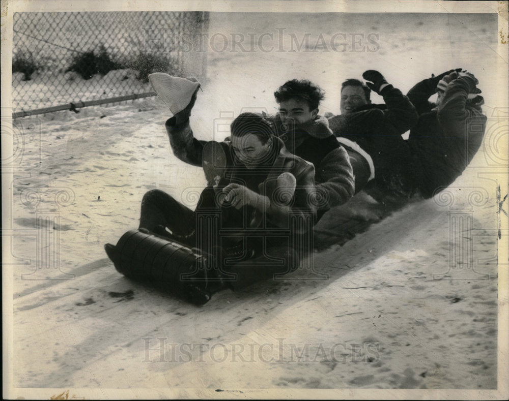 1963 Toboggan riders Darrell Dennis Rogers - Historic Images