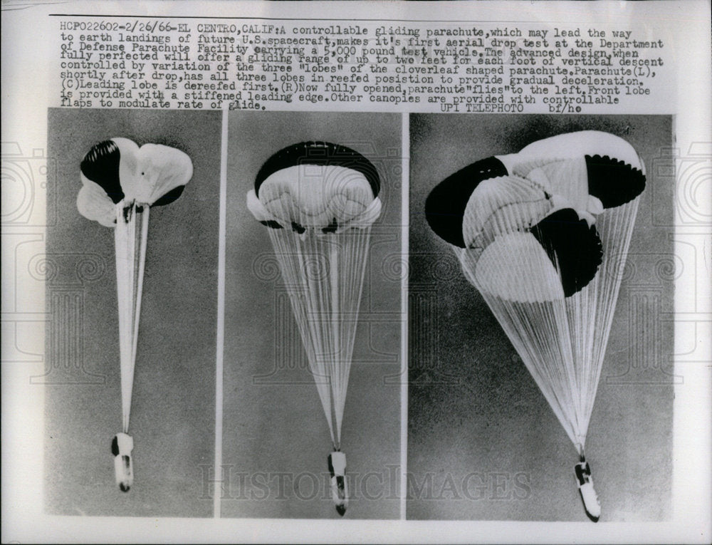 1966 Gliding Parachute Makes Drop Test - Historic Images