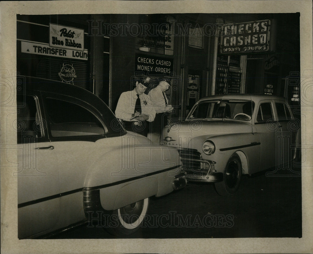 1952 Traffic Patrolmen Write Out Tickets - Historic Images