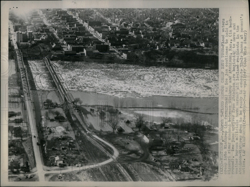 1949 Flood Water Creep Ice Jam Missouri - Historic Images