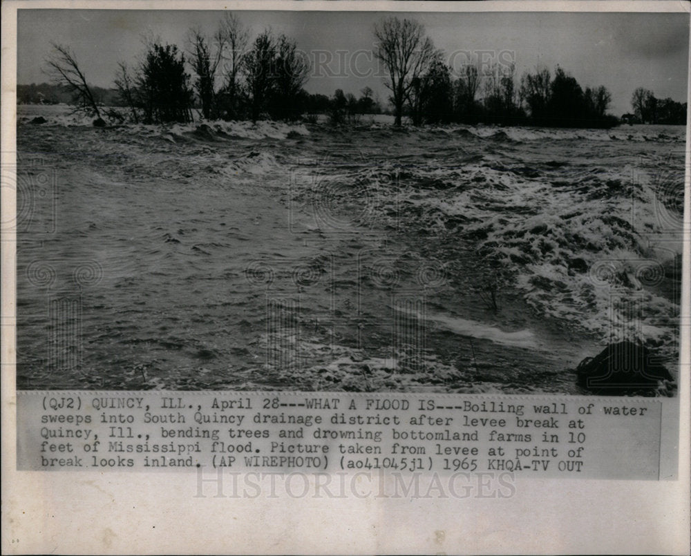 1955 Water Wall South Quincy Break Illinois - Historic Images