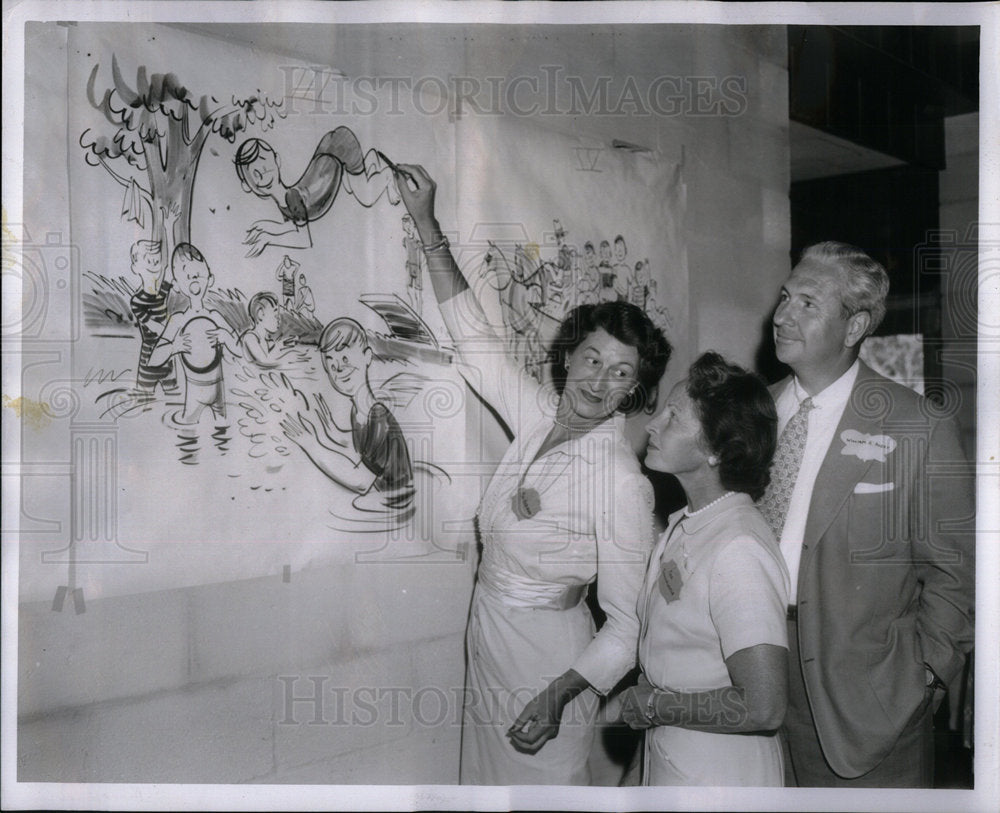 1957 Mrs Hodson finishing touches drawing - Historic Images