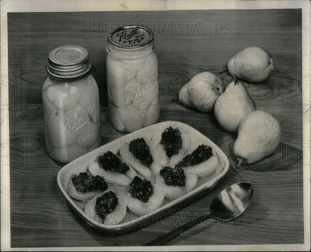 1955 Pear Picture Jar Home Dish - Historic Images