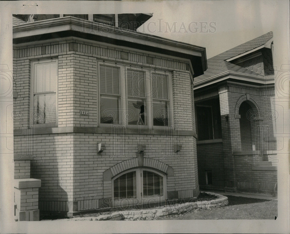 1951 house Clavwe Bostrom broken windows - Historic Images