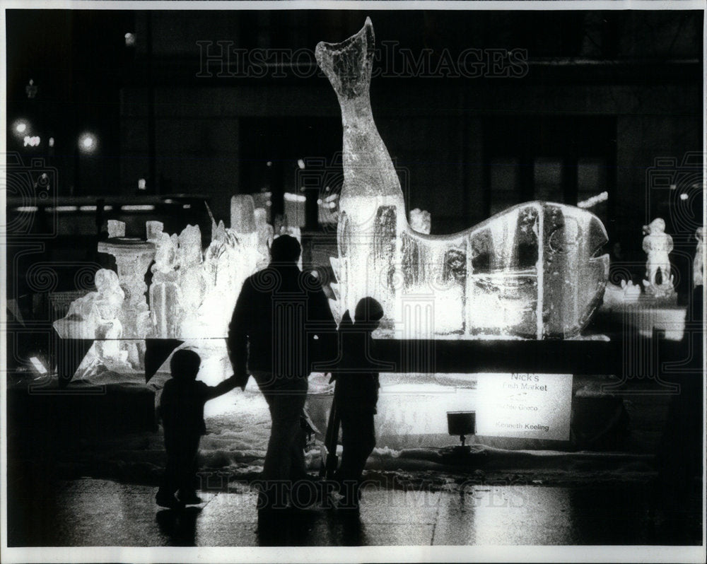 1980 Winter Fest Ice Carvings Daley Plaza - Historic Images