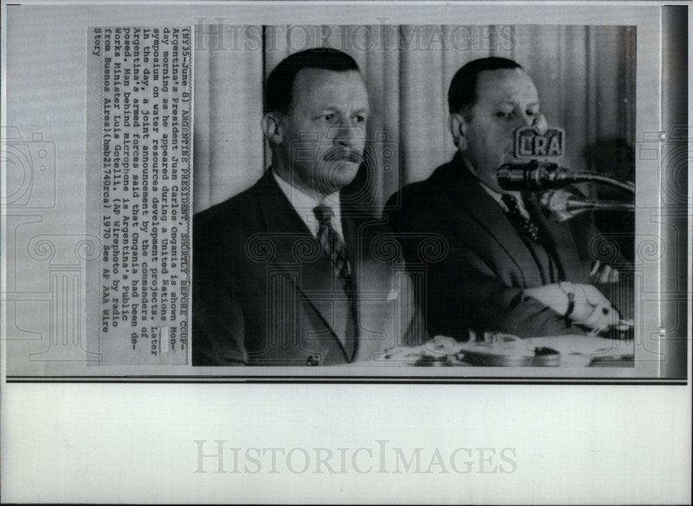 1970 Juan Carlos Ongania Argentina Presiden - Historic Images