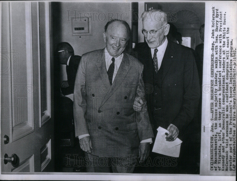 1962 Rep. John McCormack with Sen. Harry By - Historic Images