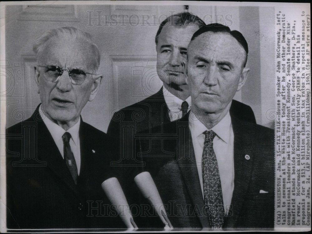 1963 John McCormack, Mike Mansfield and Geo - Historic Images