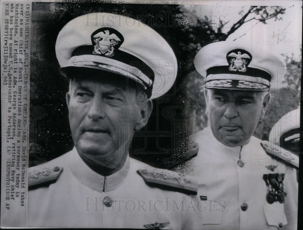 1963 Admiral David McDonald Naval Chief - Historic Images