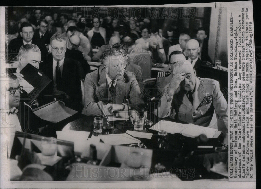 1958 Secy Defense Troops Subcommittee - Historic Images