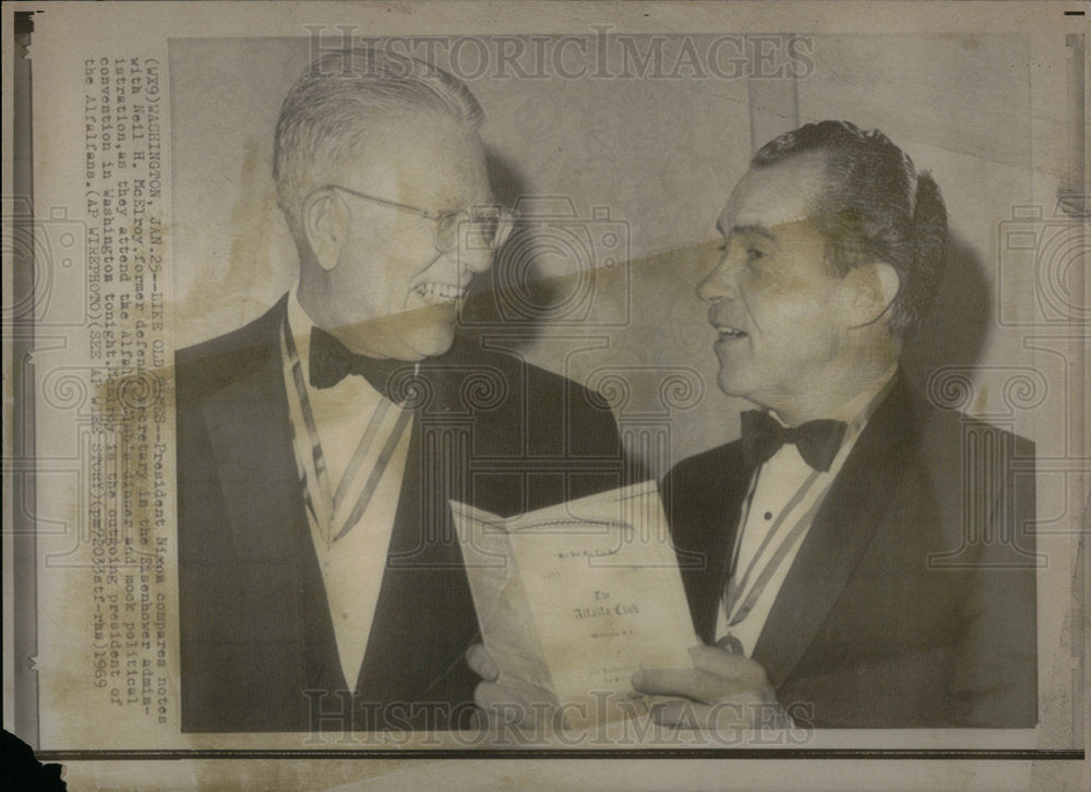 1969 President Nixon with Neil McElroy - Historic Images