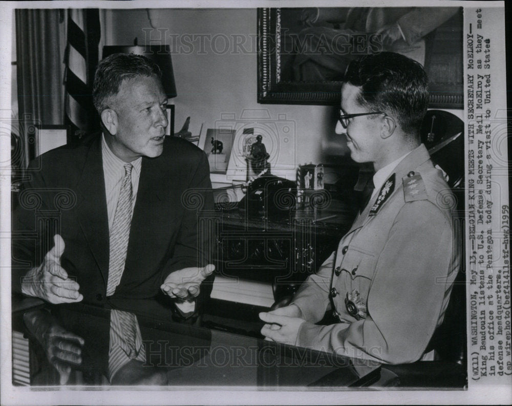 1959 Belgian King Meets Secy McElroy - Historic Images