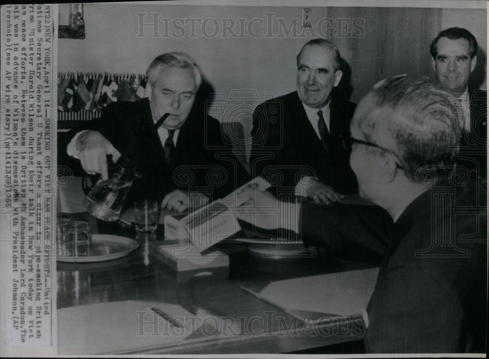 1965 General U Thant British Harold Wilson - Historic Images