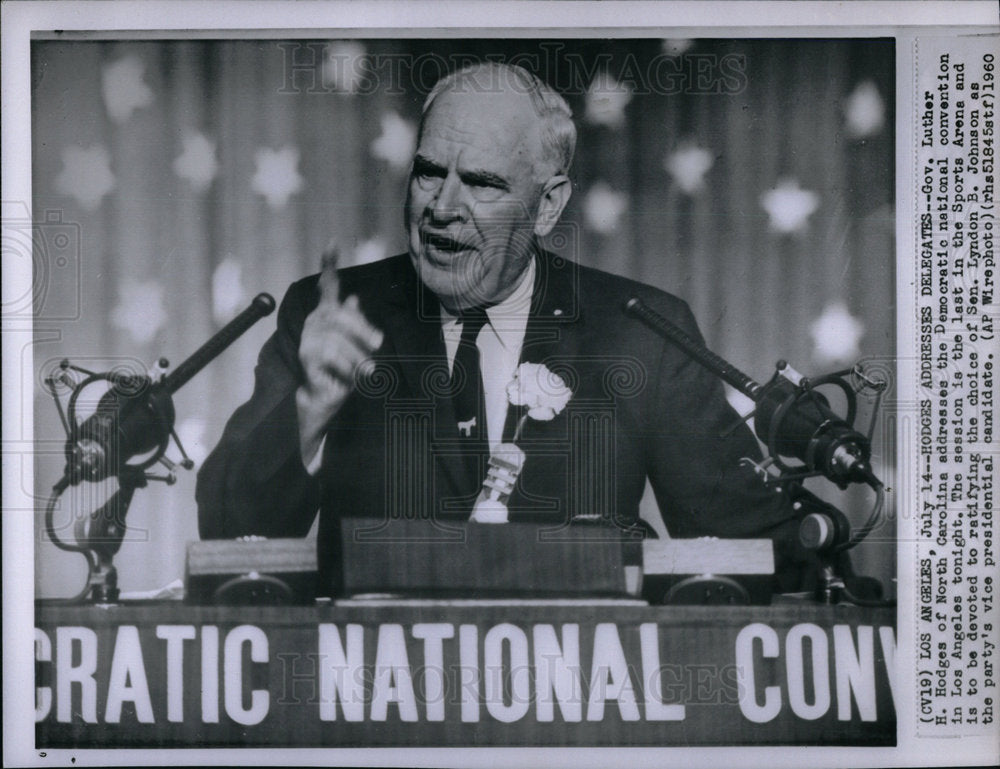 1960 Gov. Hodges North Carolina Democratic - Historic Images