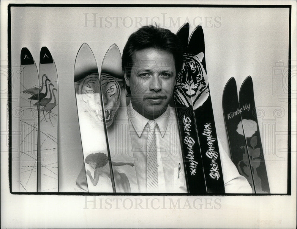 1987 Bilsing With Custom Painted Skis - Historic Images