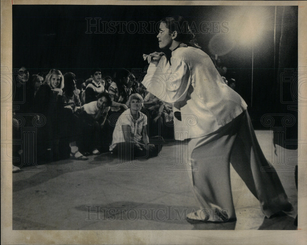 1980 Mime Performing Denver Public School - Historic Images