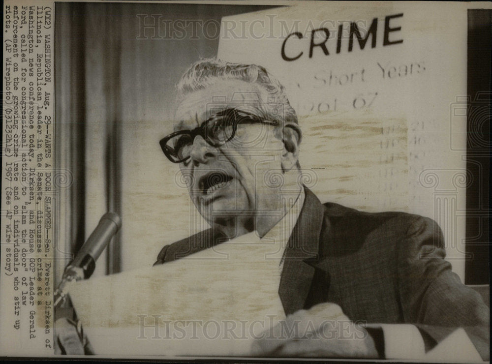 1967 Everett Dirksen Senator Republican - Historic Images