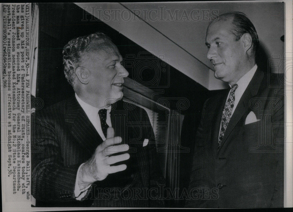 1966 George Ball Under Secretary of State - Historic Images