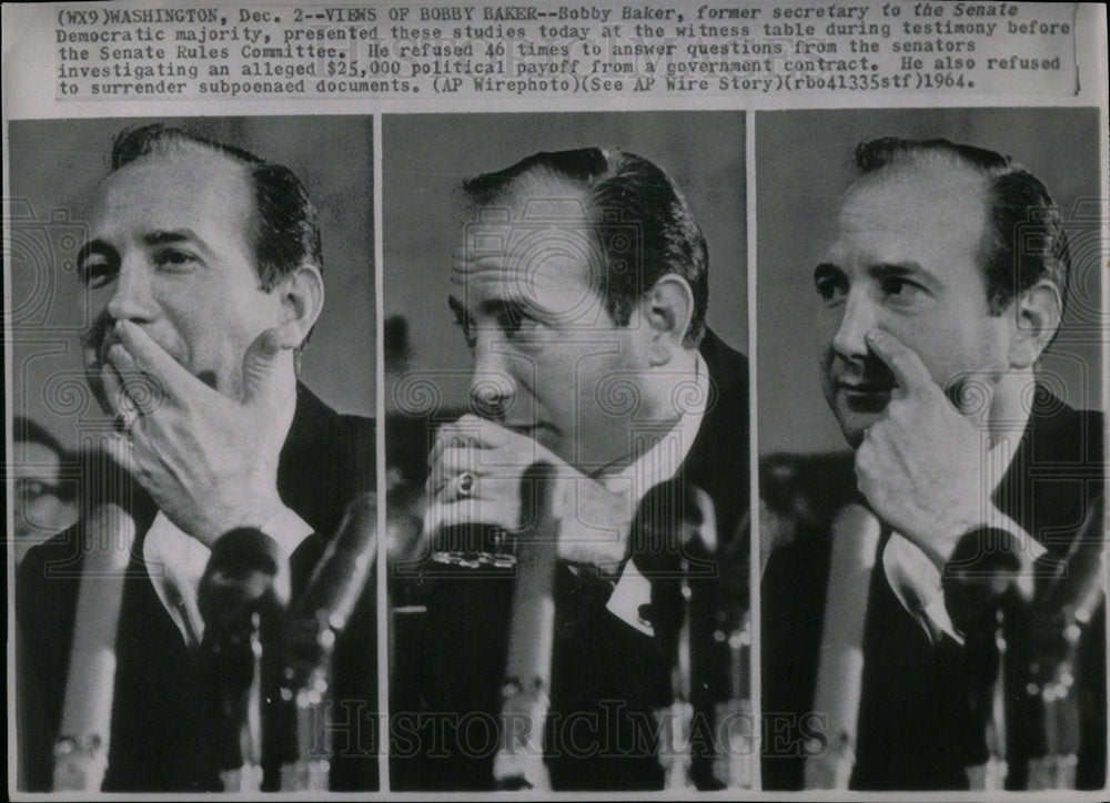 1964 Bobby Baker Senate Rules Committee Historic Images 