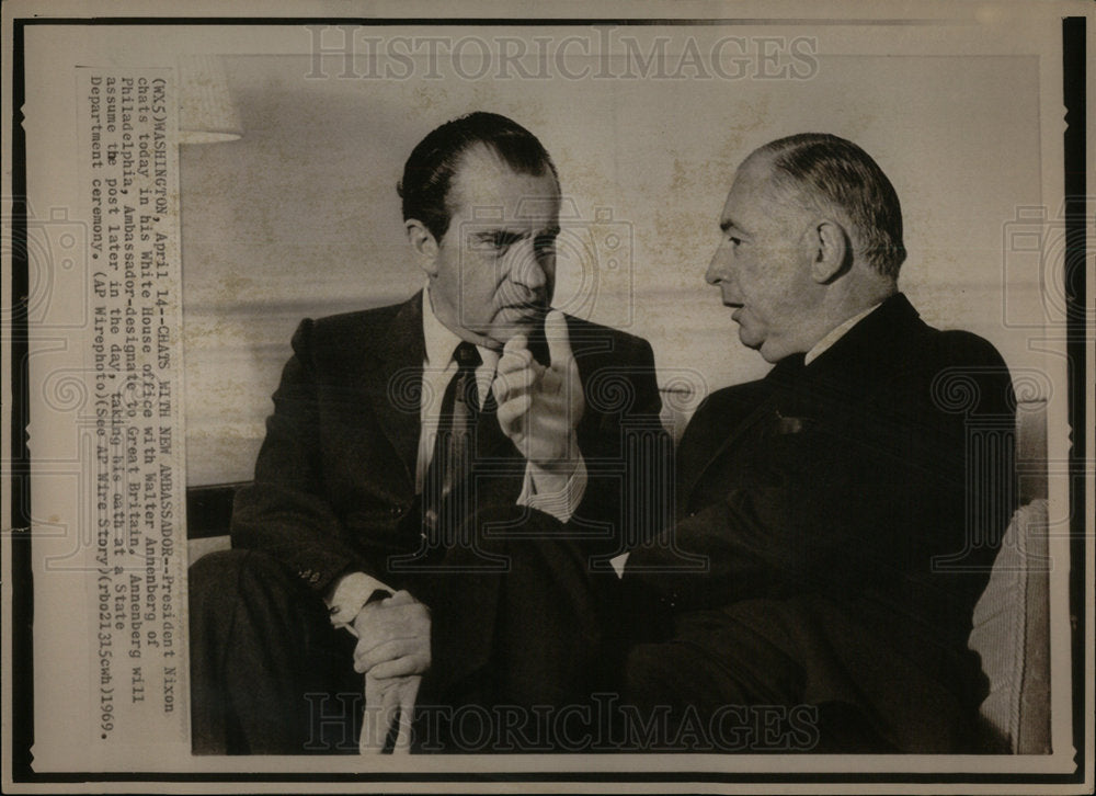 1969 President Nixon Walter Annenberg - Historic Images