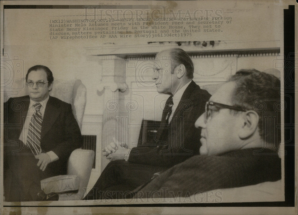 1975 Melo Antunes Portugal President Ford - Historic Images