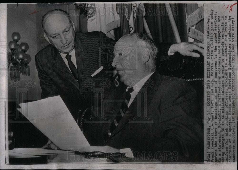 1959 Rep. Frank Kowalaki Melvin Price - Historic Images