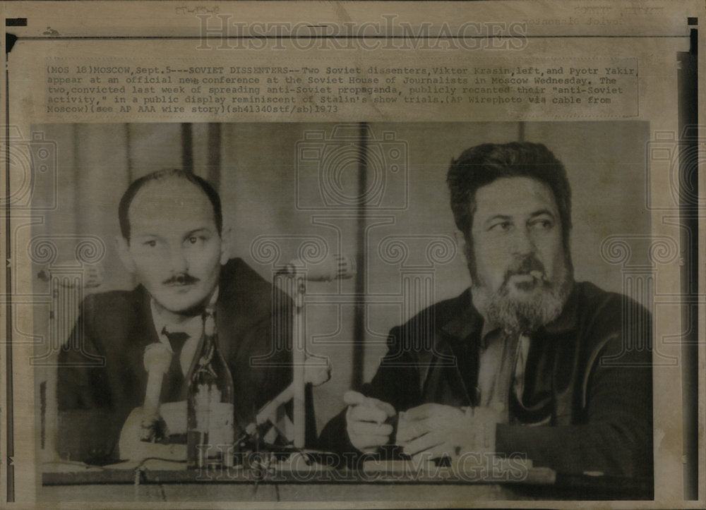 1973 Soviet dissenters Viktor Krasin  Yakir - Historic Images