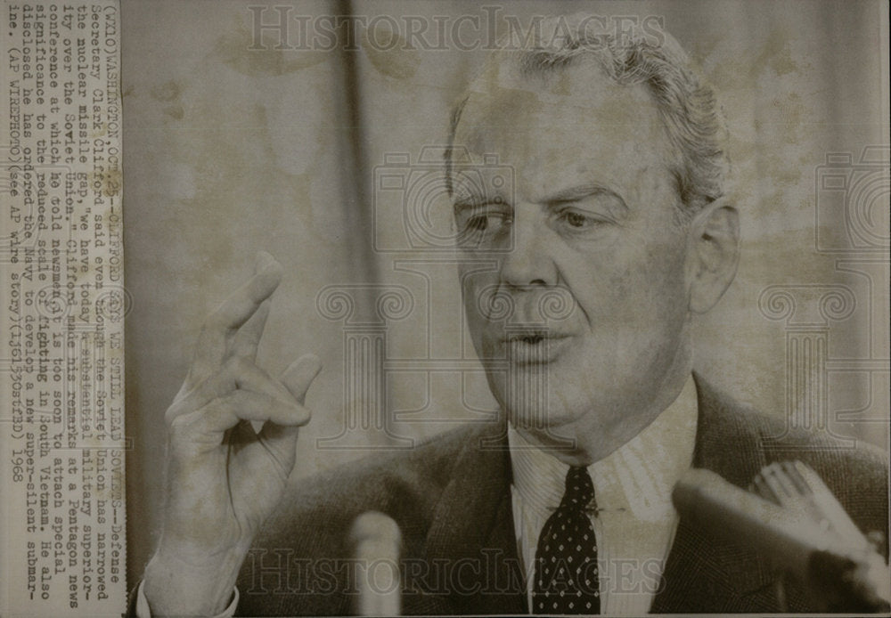 1968 Secretary Of Defense Clark Clifford - Historic Images