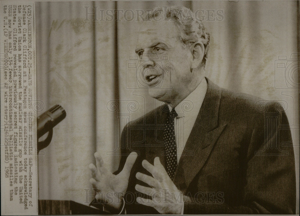 1968 Defense Secretary Clark Clifford - Historic Images