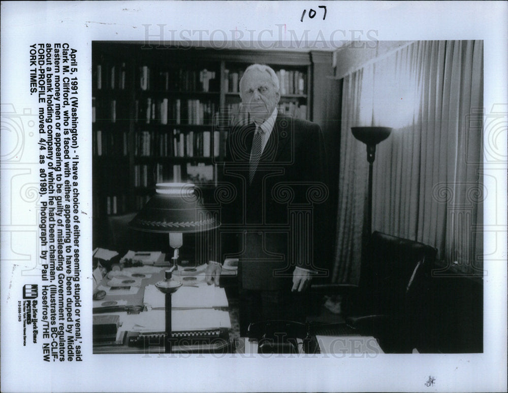 1991 Clark Clifford Lawyer Presidents - Historic Images