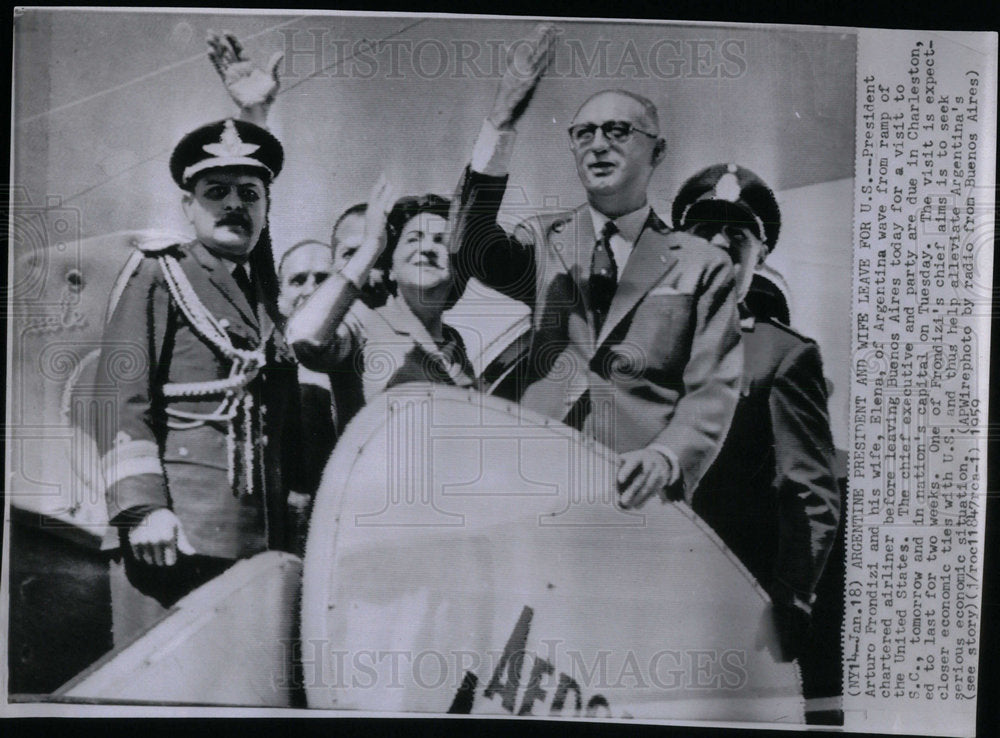 1959 Argentine President Frondizi Wife - Historic Images