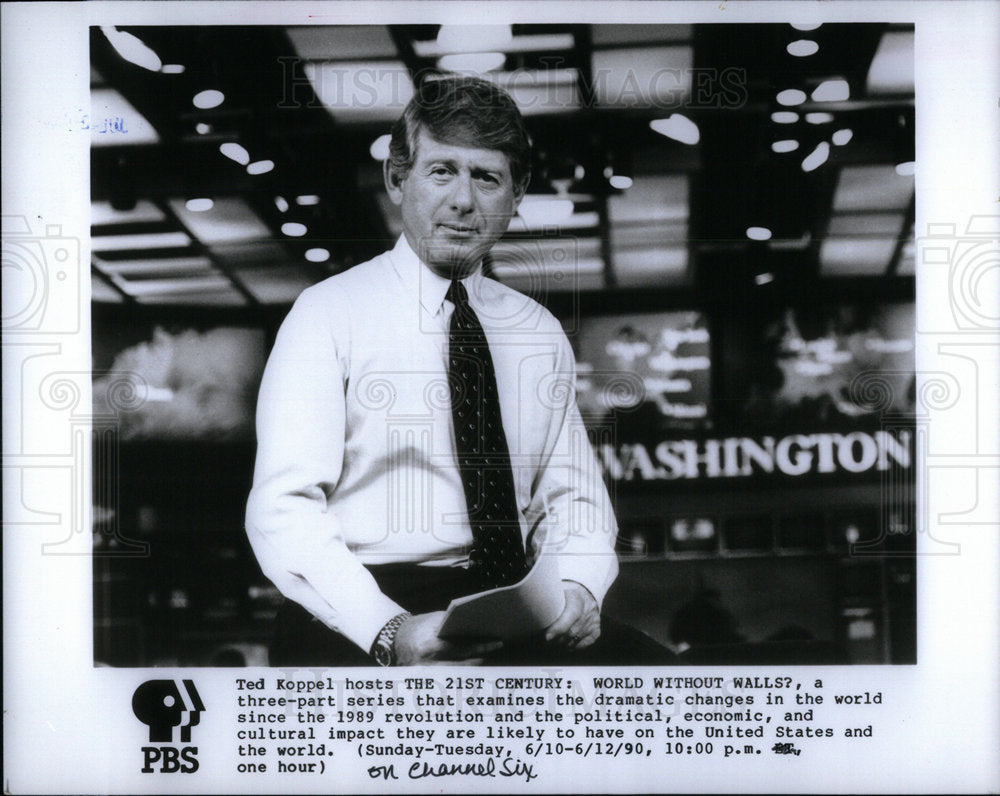 1990 Ted Koppel PBS Television Reporter - Historic Images