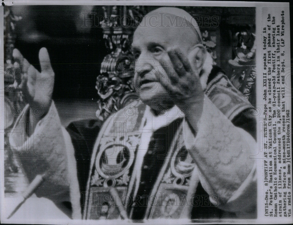 1962 Pope John XXIII St Peter Basiliea - Historic Images