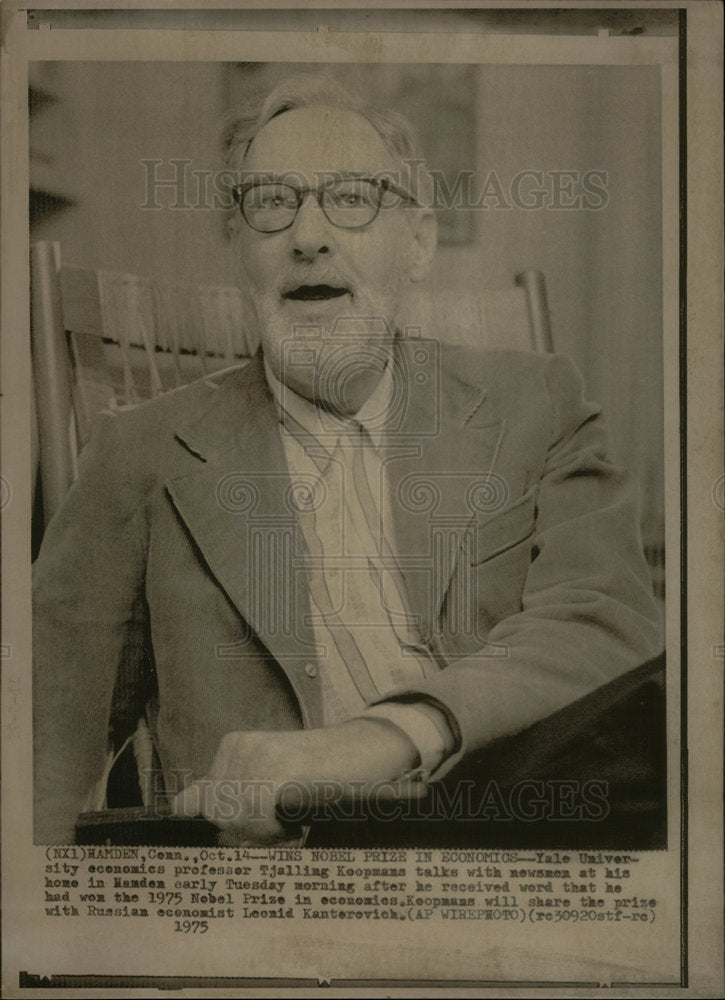 1975 Tjalling Koopmans Nobel Prize Economic - Historic Images