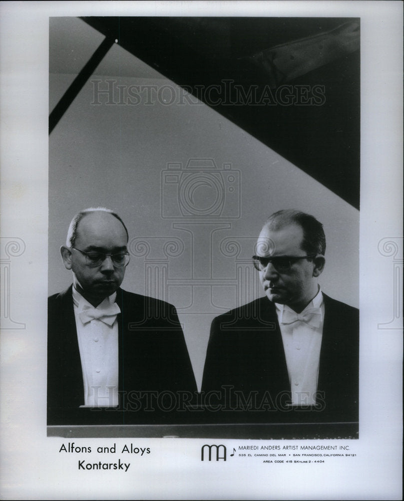 1972 Aloys and Alfons Kontarsky Pianists - Historic Images