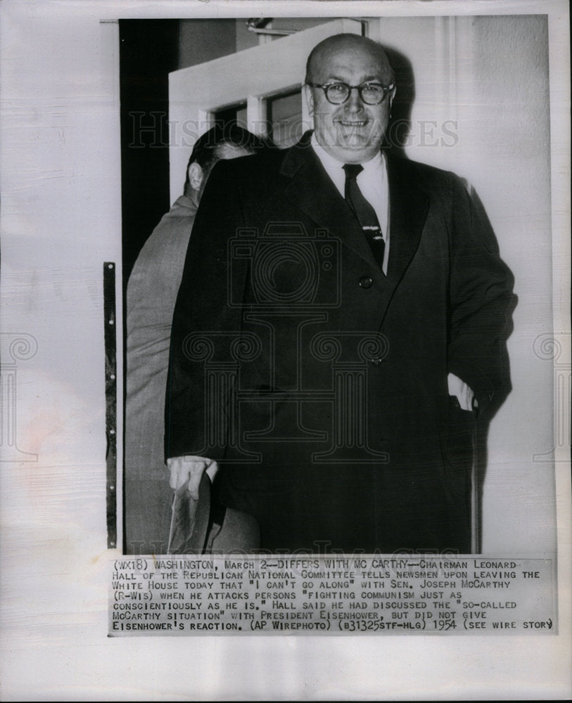 1954 Republican Chairman Leonard Hall - Historic Images