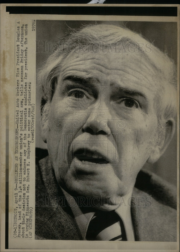 1976 Douglas A.Fraser American Union Leader - Historic Images