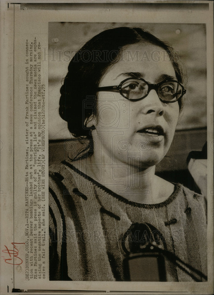 1973 Rita Martinez Sister of Bombing Suspec - Historic Images