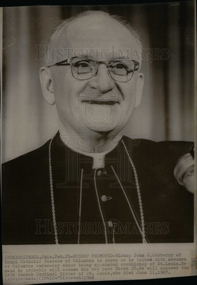 1968 Bishop John Carberry roman Catholic - Historic Images