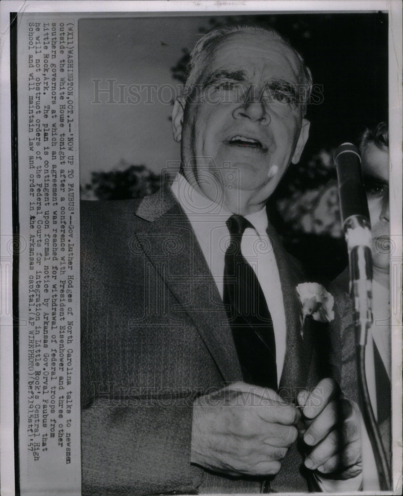 1957 Luther Hodges North Carolina Governor - Historic Images