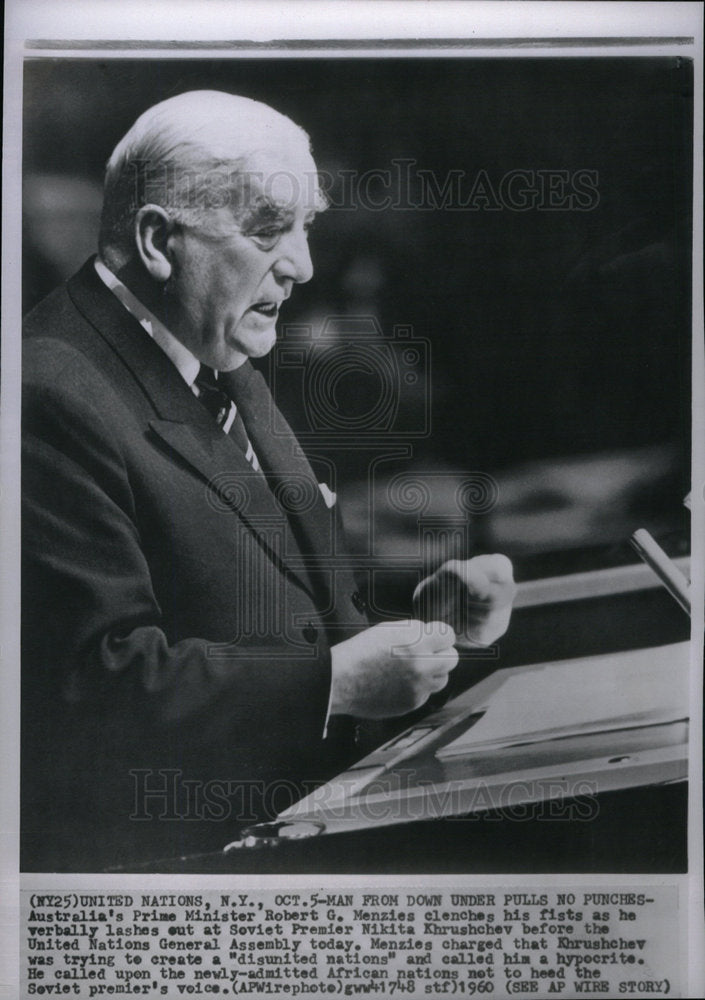 1960 Robert G. Menzies Australian Minister - Historic Images