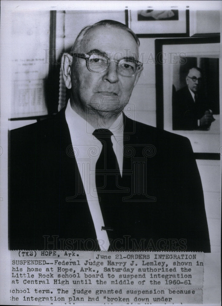 1958 Federal Judge Harry Lemley Integration - Historic Images