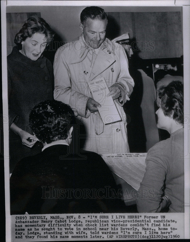 1960 UN Ambassador Henry Cabot Lodge vice-Historic Images