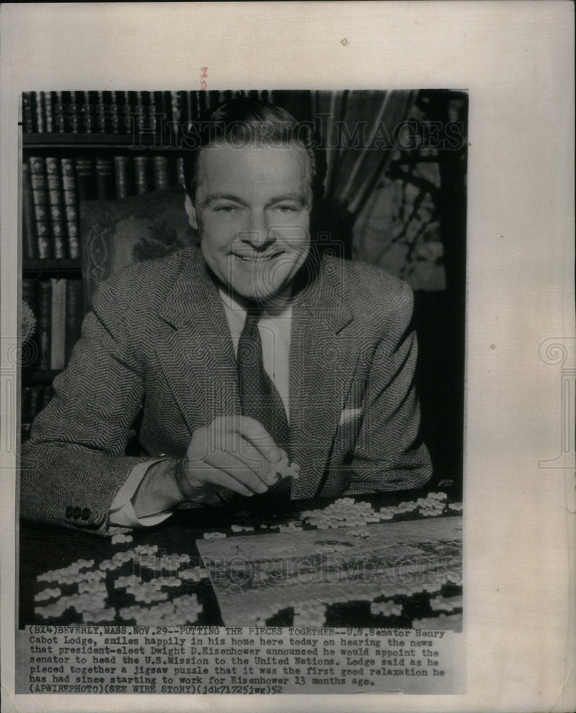 1952 US senator Henry Cabot Lodge Dwight - Historic Images