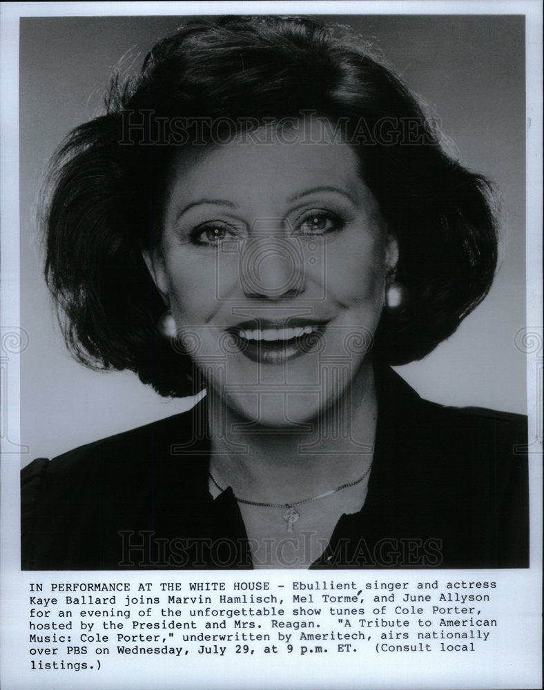 1987  Ebullient singer actress Kaye Ballard - Historic Images