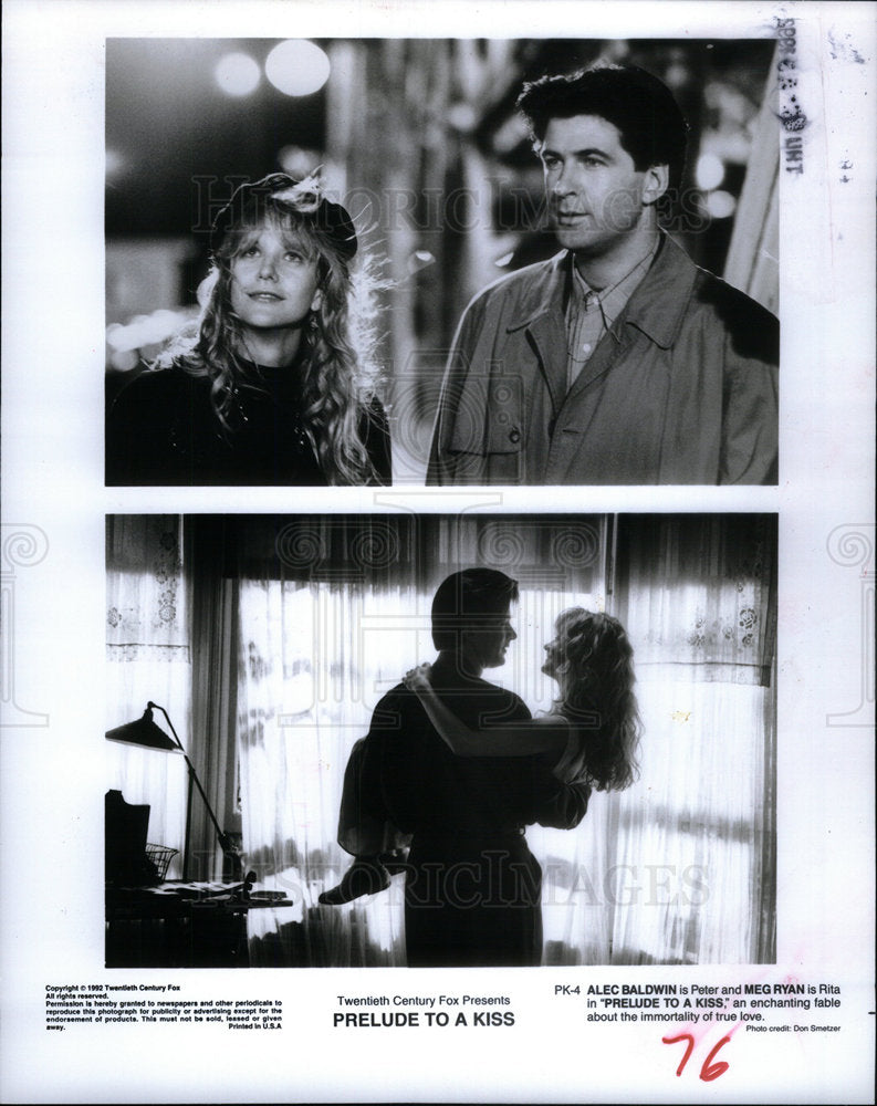 1992 Alec Baldwin Meg Ryan Prelude Kiss - Historic Images