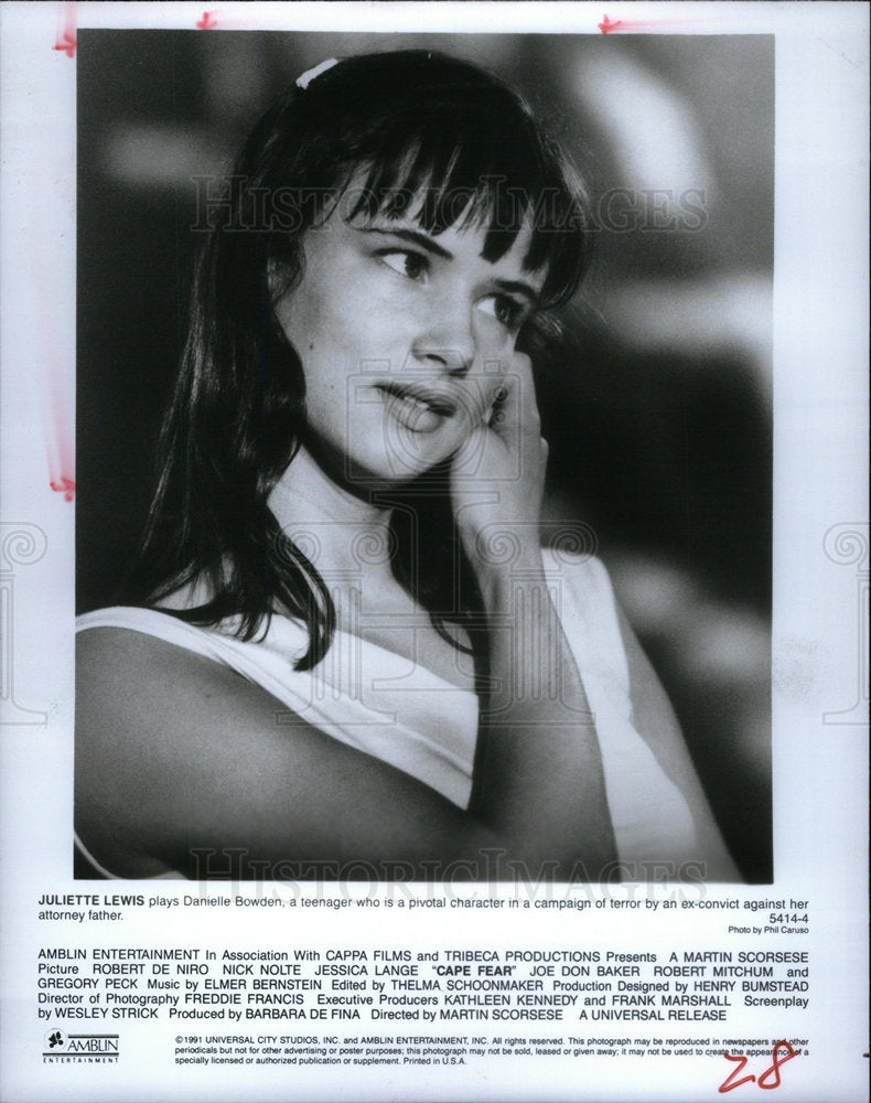 1991 Danielle Bowden Juliette Lewis father - Historic Images